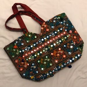 Boho embroidery tote